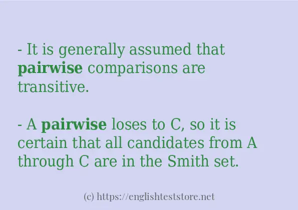 Some in-sentence examples of pairwise