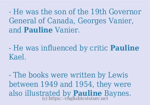 Some in-sentence examples of pauline