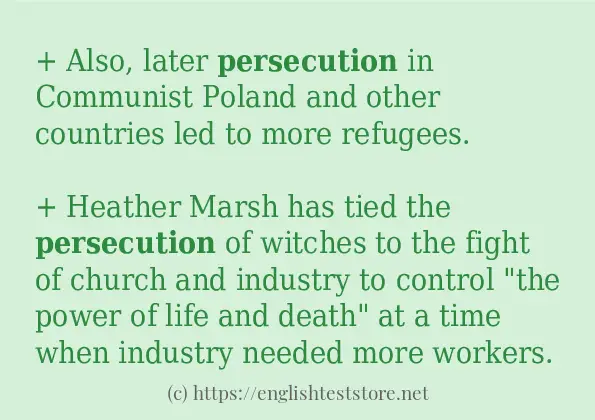 Some in-sentence examples of persecution