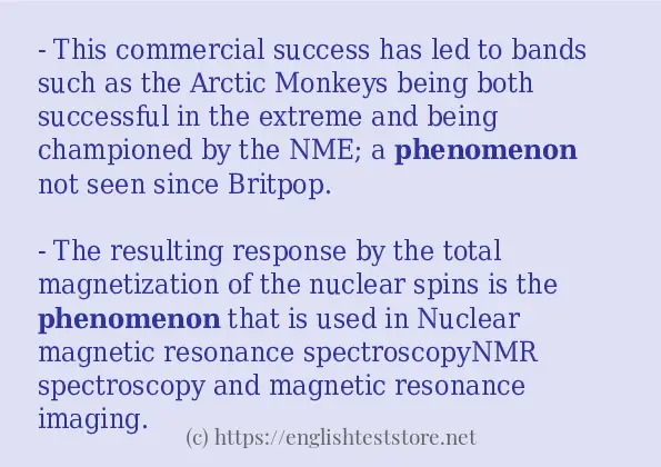 Some in-sentence examples of phenomenon