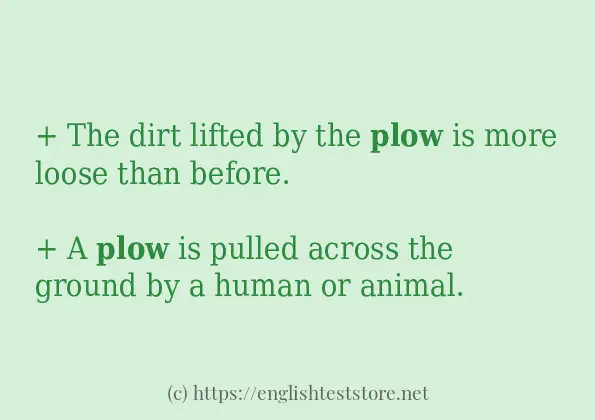 Some in-sentence examples of plow