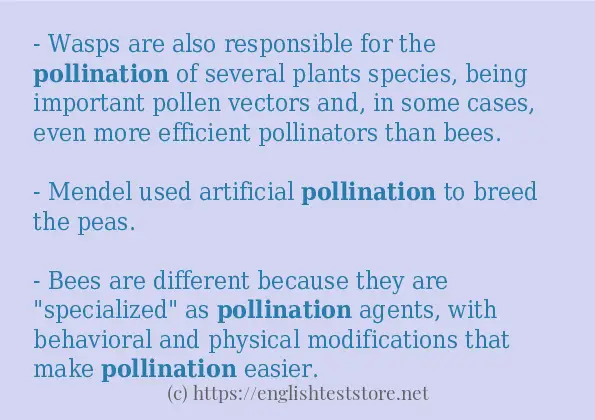 Some in-sentence examples of pollination