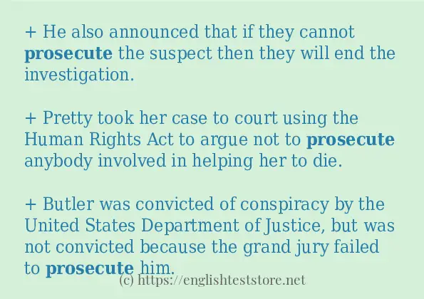 Some in-sentence examples of prosecute