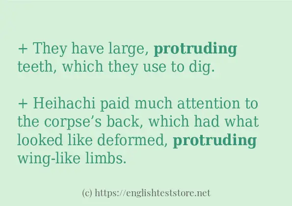 Some in-sentence examples of protruding