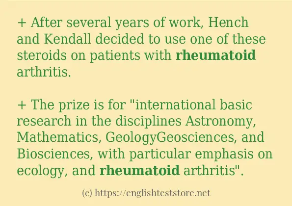 Some in-sentence examples of rheumatoid