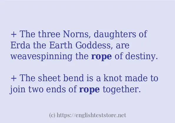 Some in-sentence examples of rope