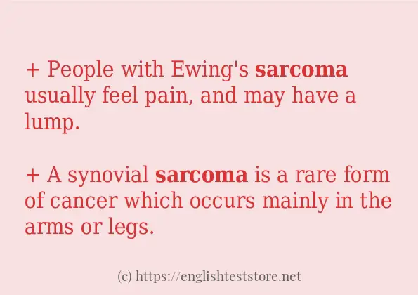 Some in-sentence examples of sarcoma