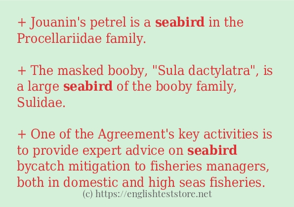 Some in-sentence examples of seabird
