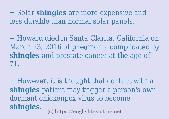 Some in sentence examples of shingles EnglishTestStore Blog