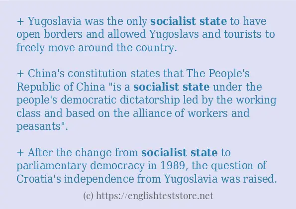 Some in-sentence examples of socialist state