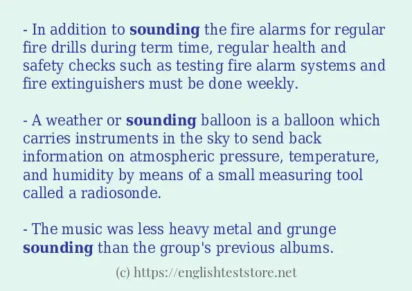 Some in-sentence examples of sounding