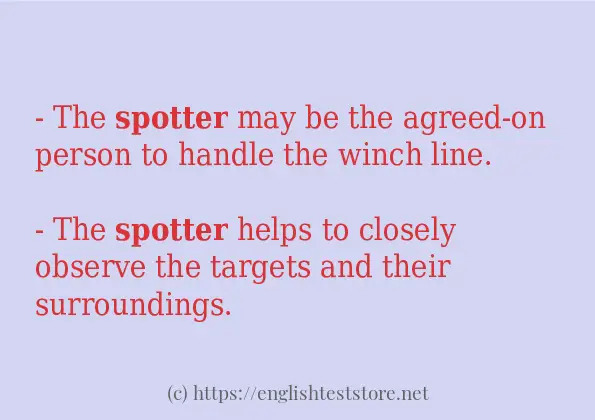 Some in-sentence examples of spotter