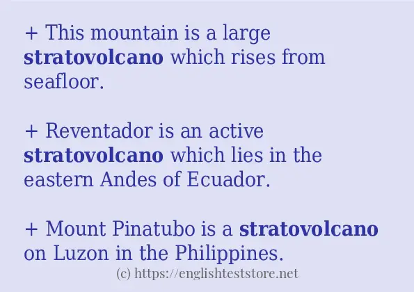 Some in-sentence examples of stratovolcano