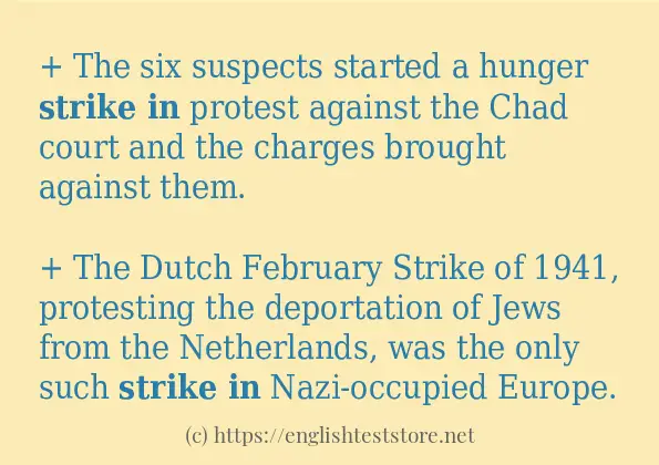 Some in-sentence examples of strike in