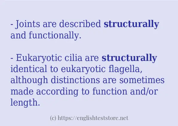 Some in-sentence examples of structurally