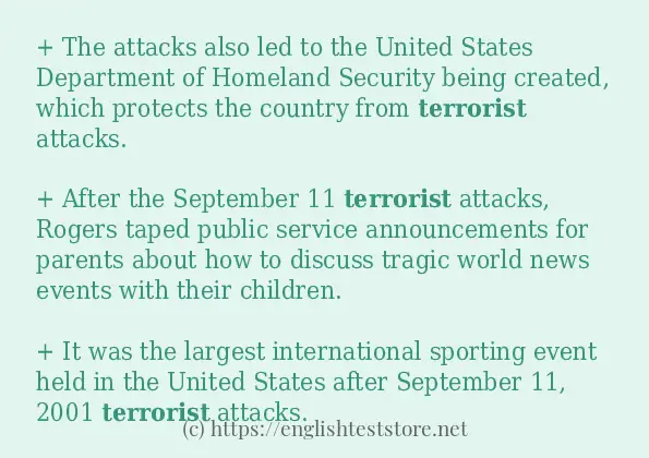 Some in-sentence examples of terrorist