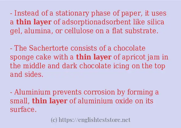 Some in-sentence examples of thin layer