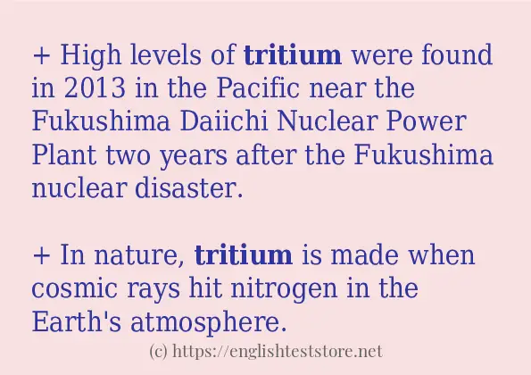 Some in-sentence examples of tritium