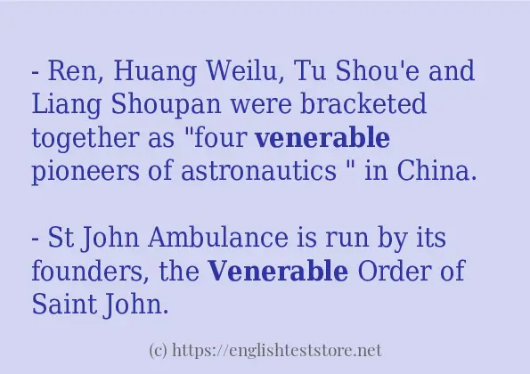 Some in-sentence examples of venerable