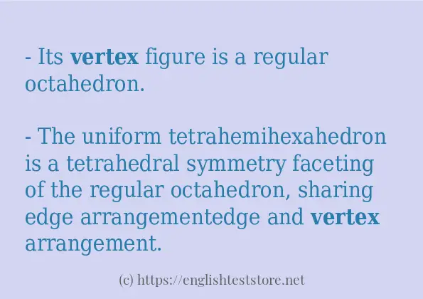 Some in-sentence examples of vertex