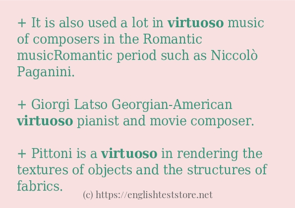 Some in-sentence examples of virtuoso
