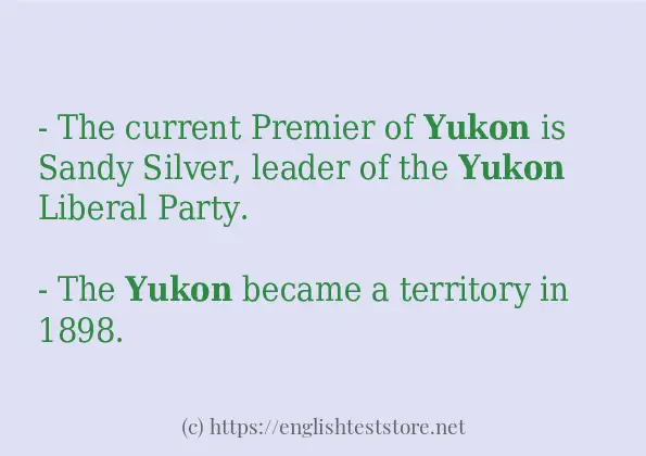 Some in-sentence examples of yukon
