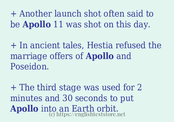 Some sentences in use of Apollo