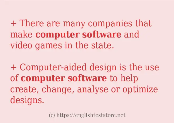 Some sentences in use of Computer software