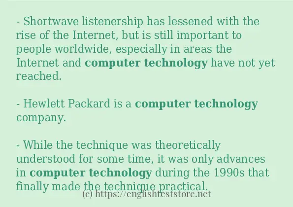 Some sentences in use of Computer technology