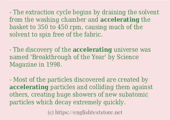 Some sentences in use of accelerating