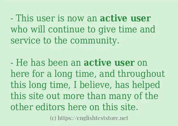 Some sentences in use of active user