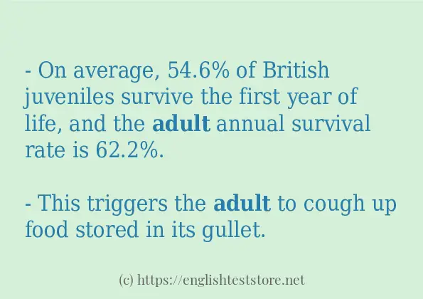 Some sentences in use of adult