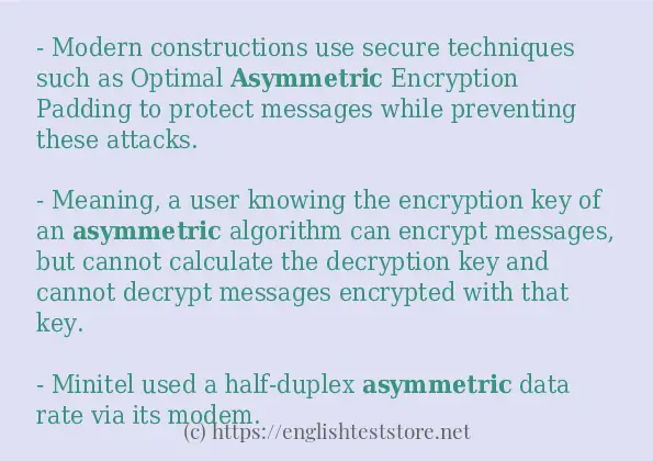 Some sentences in use of asymmetric