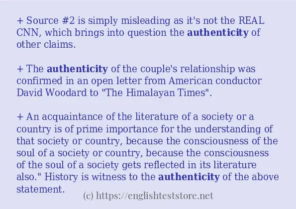 Some sentences in use of authenticity