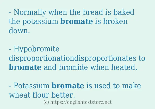 Some sentences in use of bromate