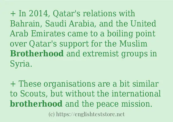 Some sentences in use of brotherhood