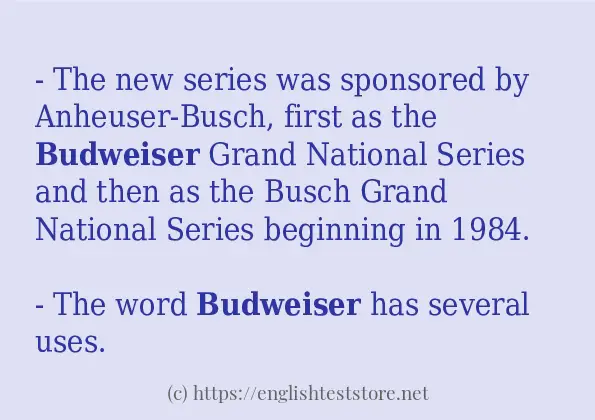 Some sentences in use of budweiser