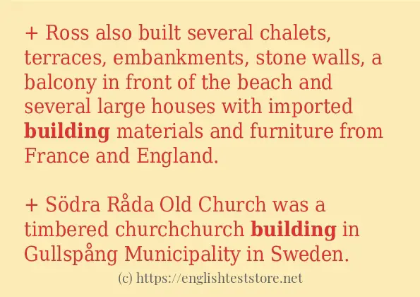 Some sentences in use of building