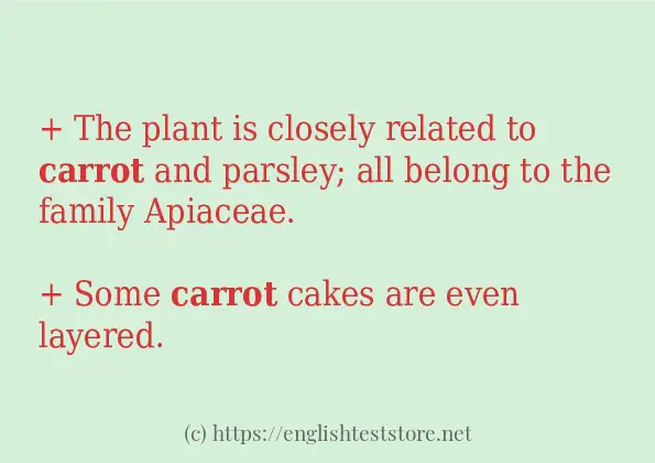 Some sentences in use of carrot