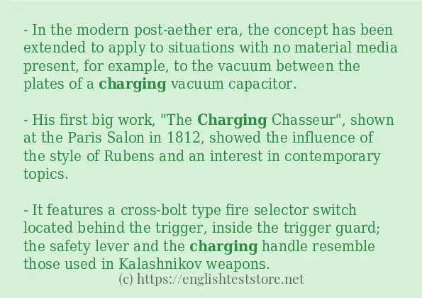 Some sentences in use of charging