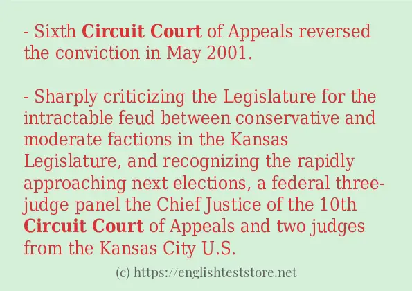 Some sentences in use of circuit court