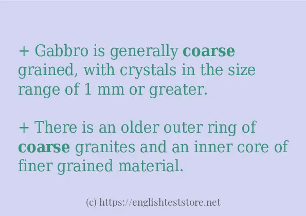 Some sentences in use of coarse