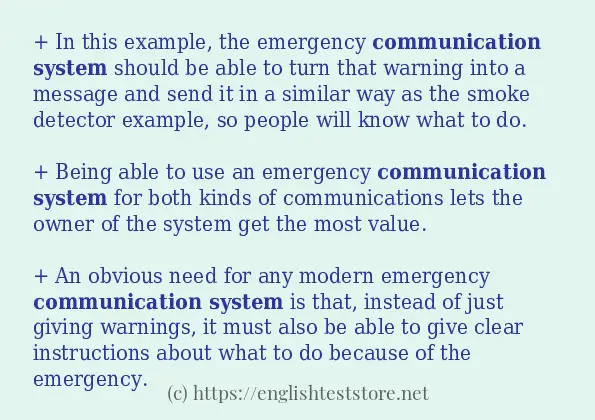 Some sentences in use of communication system