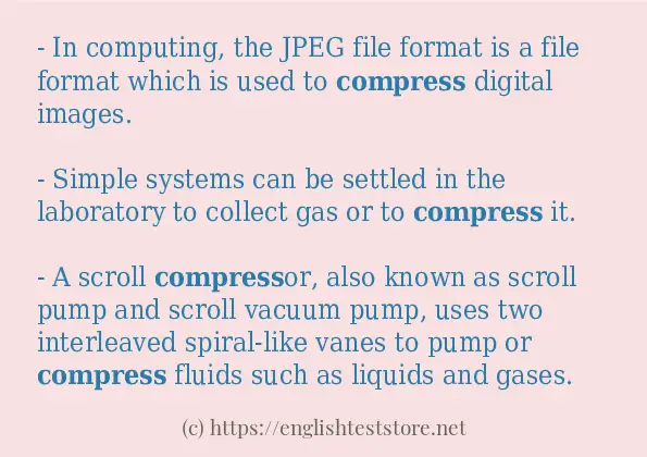 Some sentences in use of compress