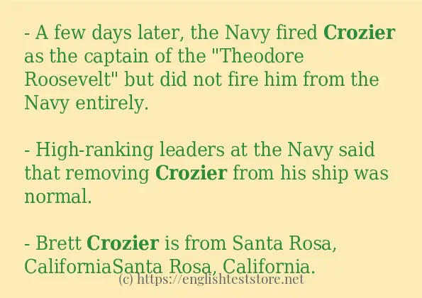 Some sentences in use of crozier