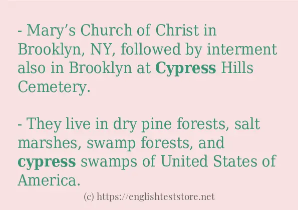 Some sentences in use of cypress