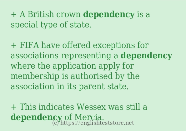 Some sentences in use of dependency