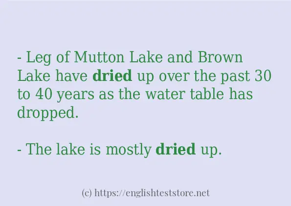 Some sentences in use of dried