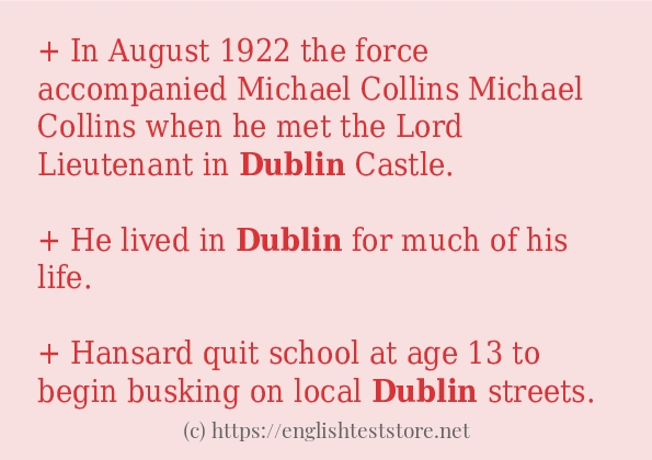 Some sentences in use of dublin Some sentences in use of dublin