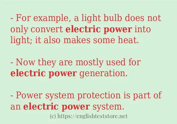 Some sentences in use of electric power